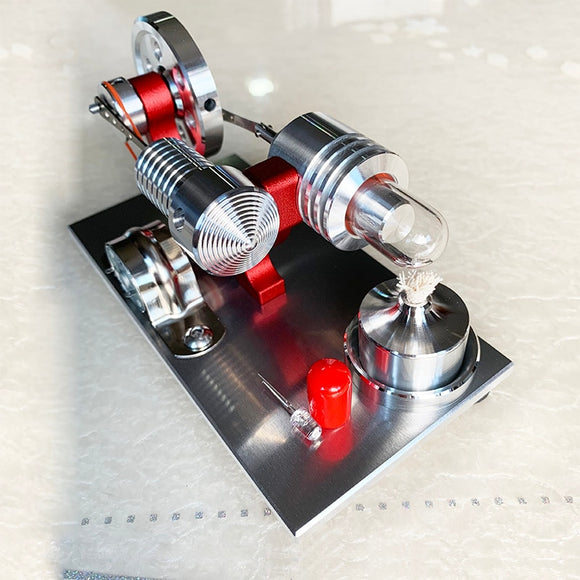 Stirling engine generator model for budding young scientists or collectors