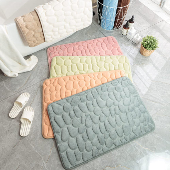 Cobblestone Embossed Bathroom Bath Mat