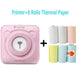 Portable Printer - Printer Pink and 6 Roll Thermal Papers - Printer Blue and 6 Roll Thermal Papers
